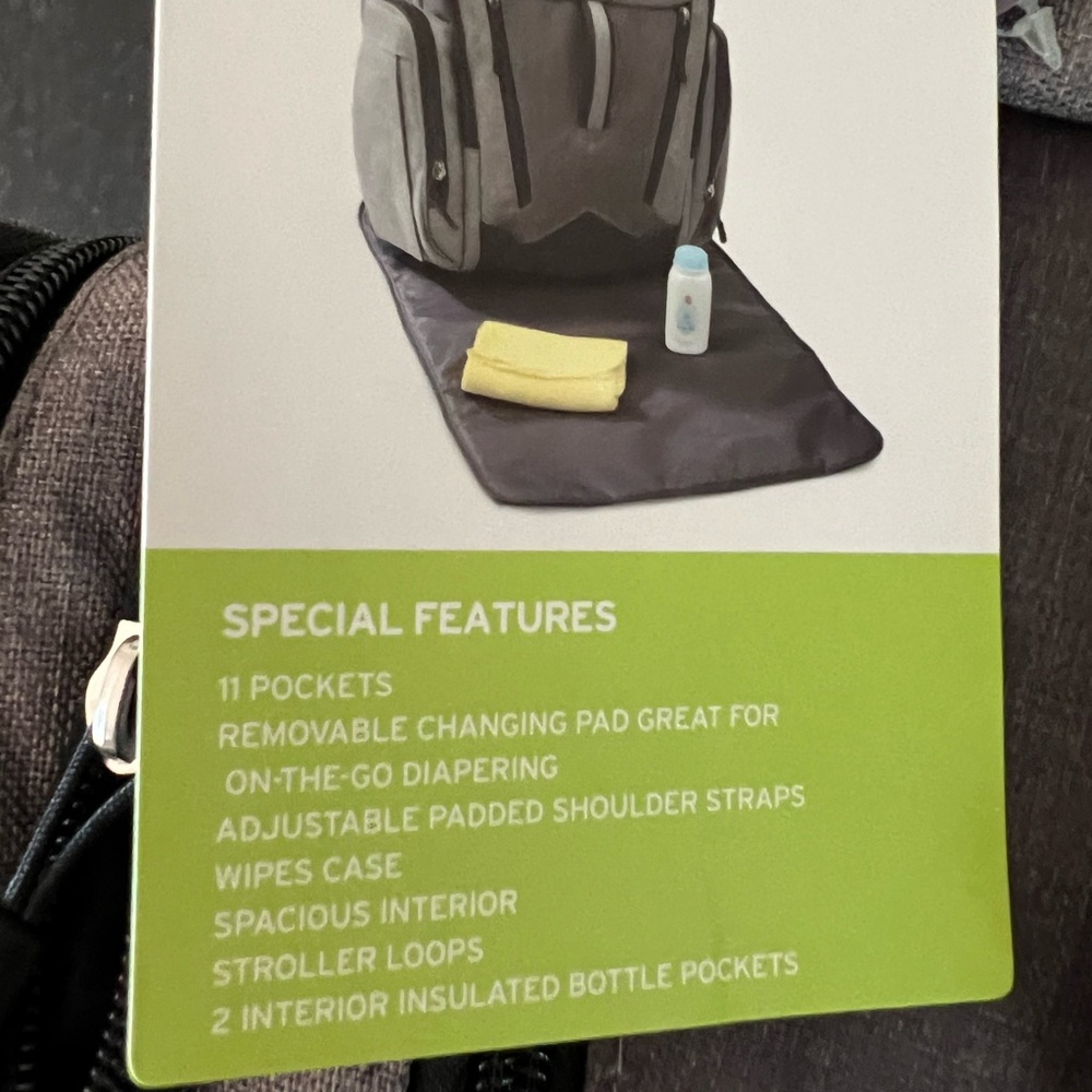 Eddie Bauer men’s backpack/diaper bag new with tags. Never used.